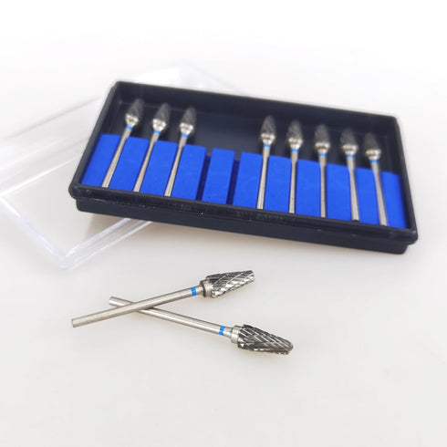Airgoesin 10pcs HP Cutting Burs Drill Polisher Cutter Tungsten Carbide, 2.35mm Shaft Plaster Alloy Acrylic Polishing Cleaning...