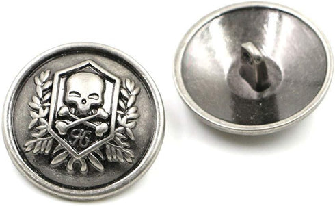 Skull Design Vintage Style Metal Buttons for Coat Blazer Suits Uniform Jacket etc (Antique Silver)...