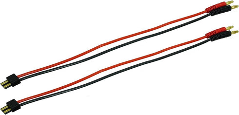 FLASH HOBBY 2PCS Battery Charger Adapter Male to 4.0mm Banana Plug Connector with 14AWG 300mm Cable Wire for RC Crawler, Helicopter & Boat Lipo Ba...