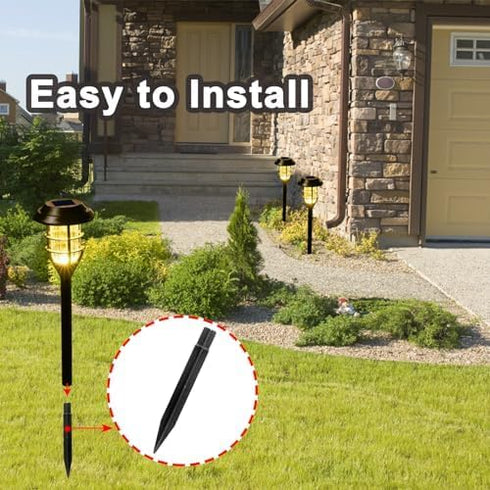 8 Pcs Solar Light Stakes Replacement, 0.62" x 5.3" Plastic Ground Stakes Pathway Lights Spike for Yard Garden Outdoor Christmas Halloween Pathway ...