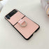 Lunivop Compatible with Samsung Galaxy Z Flip 3 5G Case Metal Ring Ultra Slim Cover Hard Plastic PU Leather Shockproof Phone Case Fashion (for Gal...