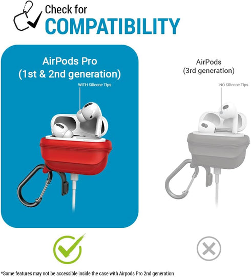 Catalyst Waterproof Case for AirPods Pro 2nd Generation and AirPods Pro 1st Generation - Wireless and USB-C Charging Compatible, One Piece Design,...