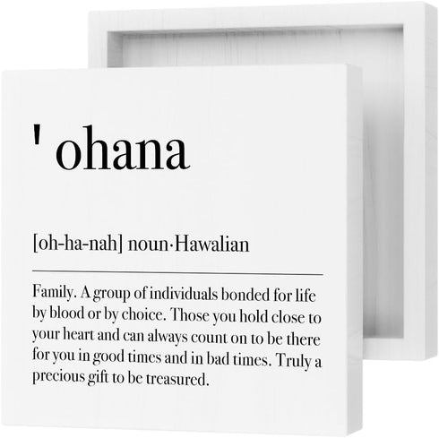Motivational Family Definition Decorative Wooden Box Sign Positive Affirmations Rustic Office Desk Accessories Inspirational Family Quote Farmhous...