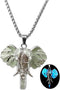 Luminous Elephant Necklace for Women Men Lucky Animal Elephant Head Pendant Necklace Elephant Gift Jewelry for Girls Glowing in the Dark...