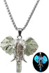 Luminous Elephant Necklace for Women Men Lucky Animal Elephant Head Pendant Necklace Elephant Gift Jewelry for Girls Glowing in the Dark...