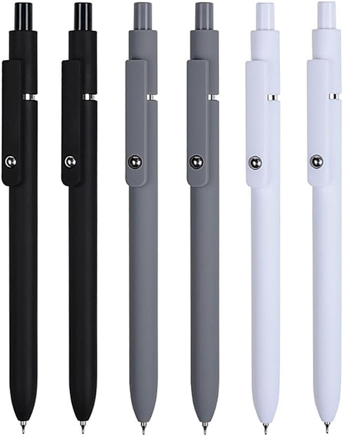 FIOVER Gel Pens,6Pcs Pens Fine Point Smooth Writing Pen, 0.5mm Black Gel Ink Pens High-End Series Pens Ballpoint, Pens for Journaling Note Taking,...