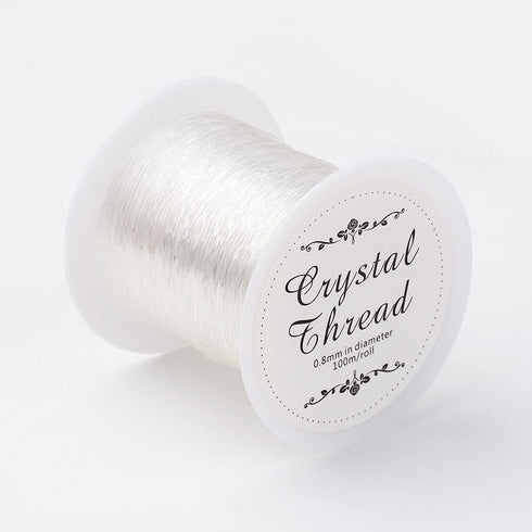 A Roll of 100m Elastic Cord High Stretchy Crystal Beading Thread 0.8mm Crystal Beading Thread for Jewelry Making Supply DIY Necklace Bracelet...