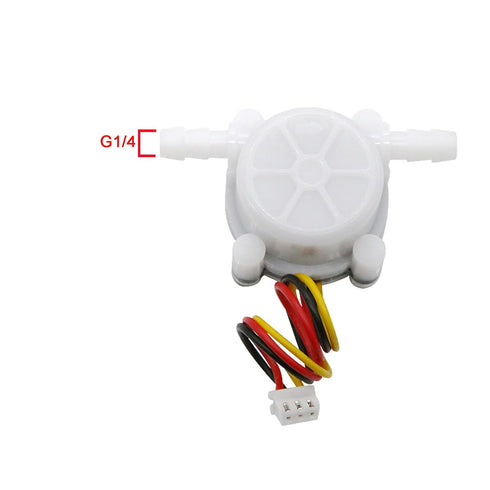 1/4" Water Flow Sensor Food-Grade Switch Hall Effect Flowmeter Fluid Meter Counter Connect Hosepipe 0.5-3L/min (Pack of 2?...
