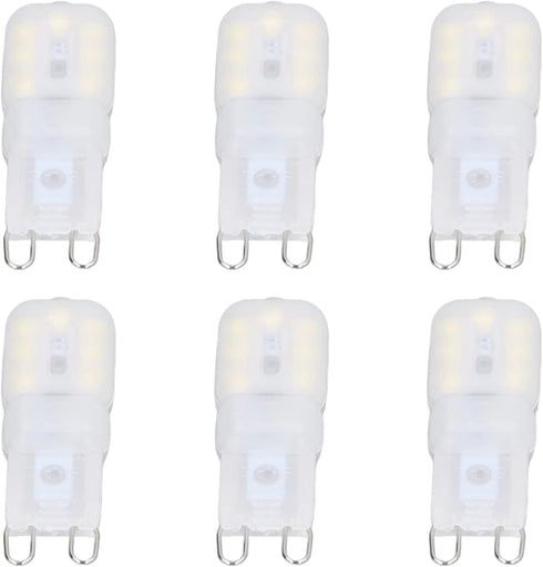 Hyuduo 6Pcs G9 LED Light Bulbs, Bi Pin Base Dimmable 3W Energy Saving 360 Degree Light Light Bulb for Chandelier Ceiling Lamps and Pendant Lamps H...