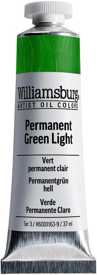 Williamsburg Artist Oil Colors by GOLDEN, Permanent Green Light, 37 ml tube, Professional Oil Paint, Semi-Opaque...