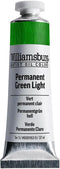 Williamsburg Artist Oil Colors by GOLDEN, Permanent Green Light, 37 ml tube, Professional Oil Paint, Semi-Opaque...
