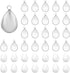 UNICRAFTALE 60 Sets 304 Stainless Steel Blank Bezels Teardrop Pendant Making Kit Oval Border Glass Cabochon Tray Charm Hole 1.6mm for Necklace Bra...