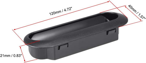 uxcell Flush Pull Finger Insert Recessed Cabinet Handles 120mm x 40mm x 21mm Black...