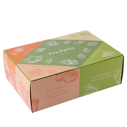 ACORUS Tea Party with 4 Different Flavors | Tea Set | 40 Count Natural Rooibos, Black Tea, Green Tea Packs with Beautiful Gift Box | Tea Bags Vari...