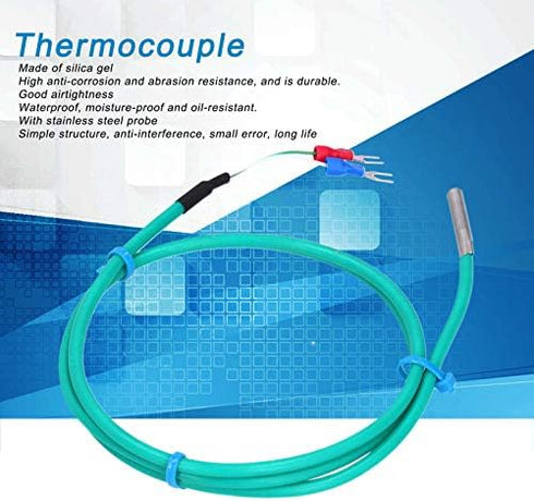 5x30mm K Type Green Thermocouple, Waterproof, Temperature Probes & Sensors Silicone Temperature Sensor with Soft Cable Green 5x30mm Stainless Stee...