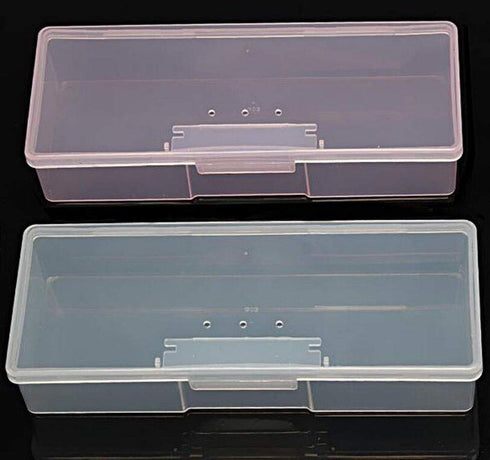2 Pcs Plastic Transparent Multifunctional Rectangular Storage Box Nail Art Tool Box Office Supplies Organizer Manicure Tool Box...