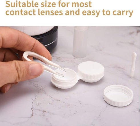 Contact Lens Case, Marble Contact Cases Travel with Remover Tool, Mirror, Tweezers, Contact Solution Bottle, Contact Lens Container Kit for Women ...
