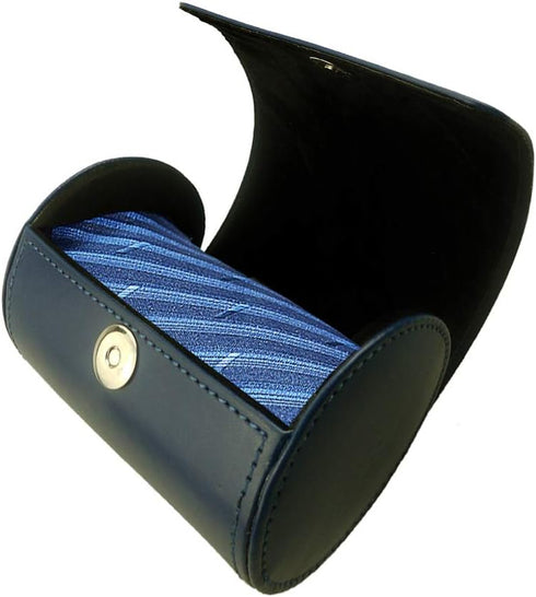 Men's Necktie Travel Case, Tie Anti-Wrinkle Organizer Box - Formal Cylinder Shape (Blue)...