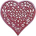 Rustic Red Whitewashed Cast Iron Heart Shaped Trivet 7" - Decorative Trivet -...