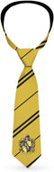 Buckle-Down Necktie Standard - HUFFLEPUFF Crest Stripe7 Yellow Black...