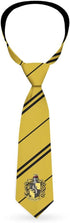 Buckle-Down Necktie Standard - HUFFLEPUFF Crest Stripe7 Yellow Black...