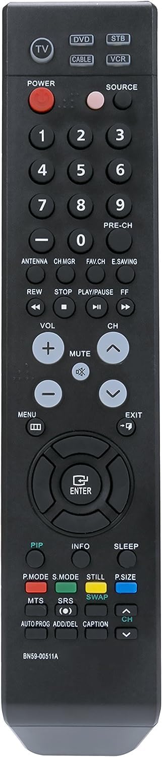 New Replacement Remote Control fit for Samsung Plasma LCD LED TV BN59-00511A BN59-00512A BN59-00616A LN-S2651D LN-S2652D LN-S4092D LN-S3251D LN-S3...