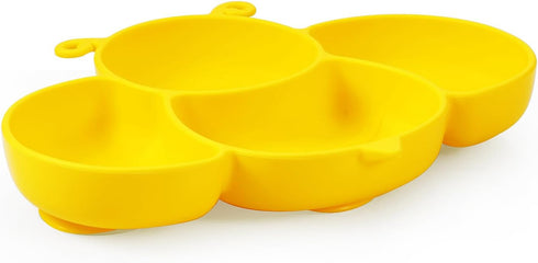 PandaEar 2 Pack Silicone Suction Plates for Baby, Divided Unbreakable Toddler Plate with 2 Pack Spoons for Self Feeding, Babies Utensils Feeding S...