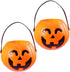 17cm Halloween Portable Pumpkin Bucket Trick or Treat Pumpkin Candy Pail Holder 2 Pieces...