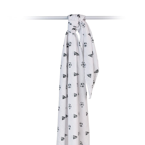 lulujo Baby Cotton Muslin Swaddle Blanket, 47 x 47, Soccer...
