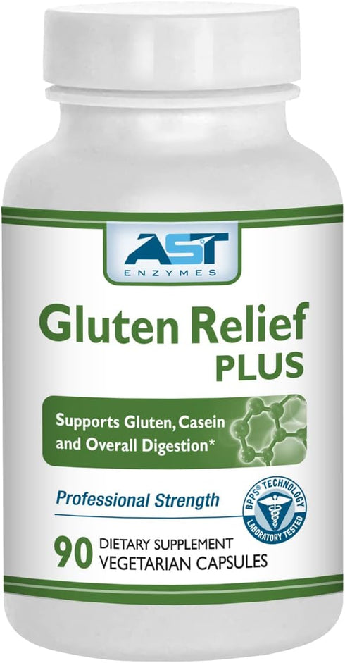 Gluten Relief Plus – 90 Vegetarian Capsules - Gluten Digestion Support – Premium Natural Digestive Enzyme Formula - Contains DPP-IV Enzyme Complex...
