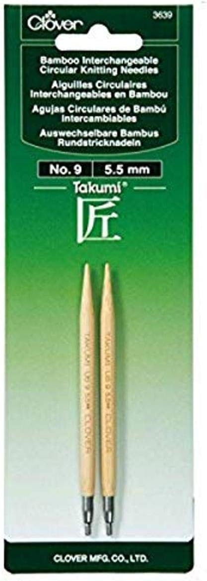 Clover Needlecraft Clover 3639 Needlecraft Takumi No.9 Bamboo Interchangeable Circular Knitting Needles...
