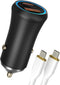 USB C Car Fast Charger Light up Dual Fast Charging Adapter Car Charger...