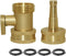 Hooshing Heavy Duty Brass Jet Nozzle High Pressure Jet Sweeper Sprayer Nozzle with Garden Hose Shut Off Valve 3/4" GHT Connector...
