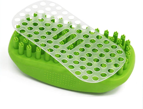 Rubber Dog Bath & Massage Brush, Cat Shampoo Brush Scrubber Shower Wash Scrub Curry Comb with Soft Silicone Bristles for Short & Long Hair Pets...