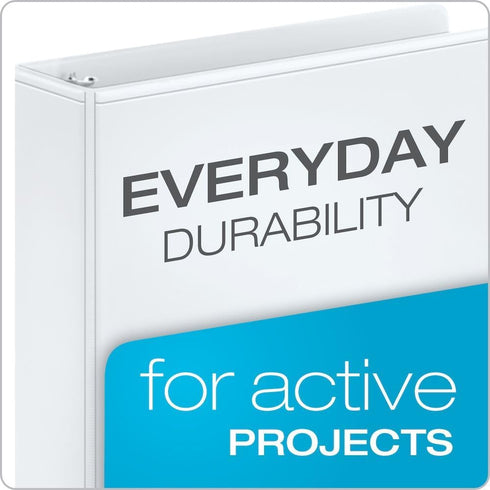 Cardinal Performer 3-Ring Binder, 1.5", Non-Locking Slant-D Rings, 375-Sheet Capacity, ClearVue Presentation Binder, PVC-Free, White (17400CB)...