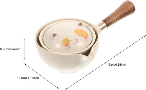 Hemoton Chinese Tea Set,360° Rotation Tea Maker,Ceramic Tea Kettle,Portable Gongfu Tea Set,Porcelain Tea Dispenser,Portable Kung Fu Teaware,Chines...