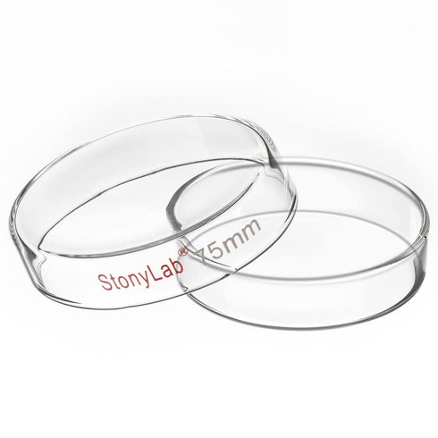 stonylab Glass Petri Dish, 75x15 mm Autoclavable Borosilicate Glass Cell Culture Dish Petri Dish with Clear Lid for Laboratory...