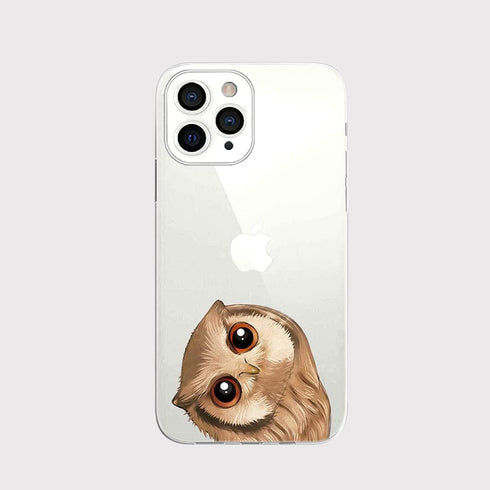 Blingy's for iPhone 13 Pro Case (6.1 inch), Fun Owl Pattern Bird Design Cute Cartoon Animal Style Transparent Soft TPU Protective Clear Case (Smal...