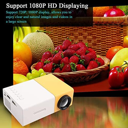 Mini LED Projector,Mini Portable Private Home Theater Projector,1080P HD Indoor&Outdoor Multi-Function Travel Projector,for Home Party/Entertainme...