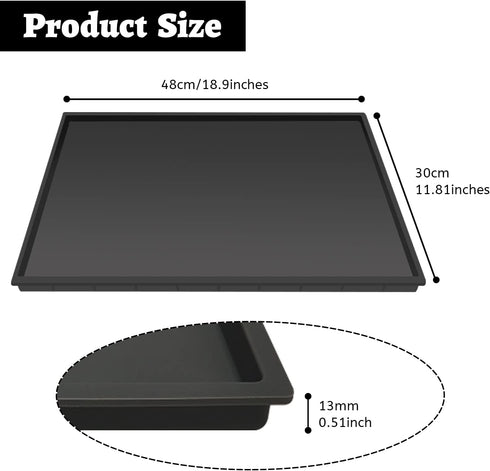 PIVBY Silicone Mat Under Coffee Machine With Lip Coffee Maker Appliance Automatic Machines Espresso Accessory Black Multifunctional Rubber Base Ma...