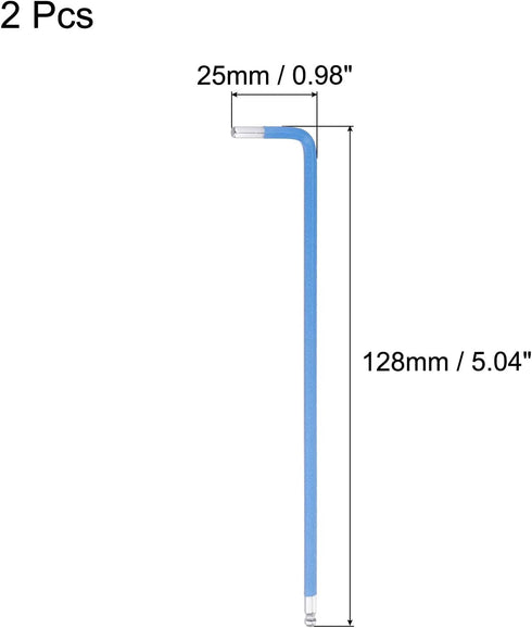 uxcell 3mm Ball End Hex Key Wrench, L Shaped Long Arm S2 Steel Repairing Tool 2 Pcs...
