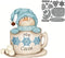 Snowman Cocoa Cup Metal Die Cuts, Christmas Snowman Cup Metal Cutting Dies Cut Stencils Card Paper Craft DIY Template Metal Cutting Dies Album Emb...
