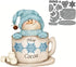 Snowman Cocoa Cup Metal Die Cuts, Christmas Snowman Cup Metal Cutting Dies Cut Stencils Card Paper Craft DIY Template Metal Cutting Dies Album Emb...