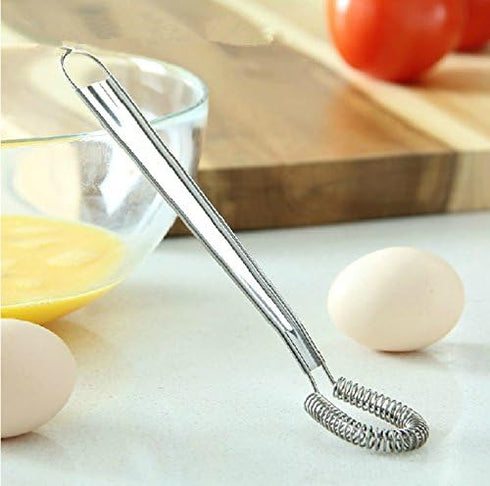 Stainless Steel Mini Spring Egg Beater Silicone Whisk Magic Hand Held Sauce Stirrer Blender Milk Frother Foamer Coffee Mixer (2Pack-Silicone+Steel...