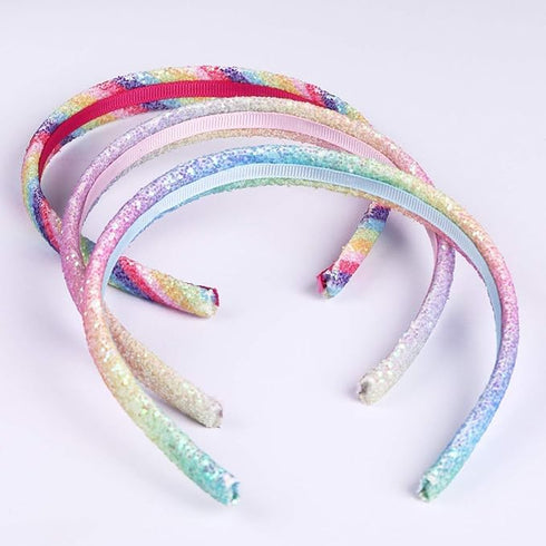 Rainbow Headbands 8 Pcs Sweet Hairband Children Head Bands For Girls Sequin Printed Heart Mermaid Headband Kids Hair Piece...