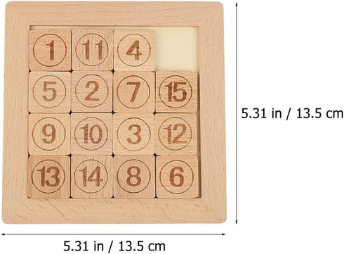 Toddmomy Brain Teasers Toy Wooden Number Slide Puzzle 15 Number Puzzle Slide Game Brain Teaser Sliding Puzzle Math Educational Toys for Kids Boys ...
