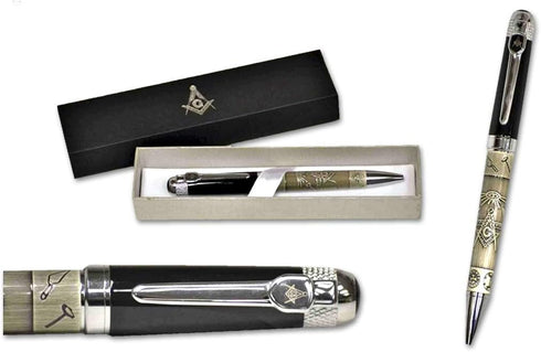 Square & Compass All Seeing Eye Masonic Ball Point Pen...