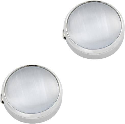 button covers for mens shirts button cover cufflinks cat eye button cover Diameter 1.75cm (silvery White Diameter 1.75cm)...