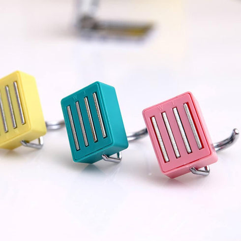 DDJYP Pack of 4 Creative Super Strong Magnetic Hooks, Colorful Heavy Duty Powerful Magnetic Hooks...