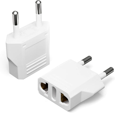 Unidapt 2-pack Europe Travel Plug Adapter, USA to European Plug Adapters, Travel from US Canada America Mexico to EU Europe Italy France Germany S...